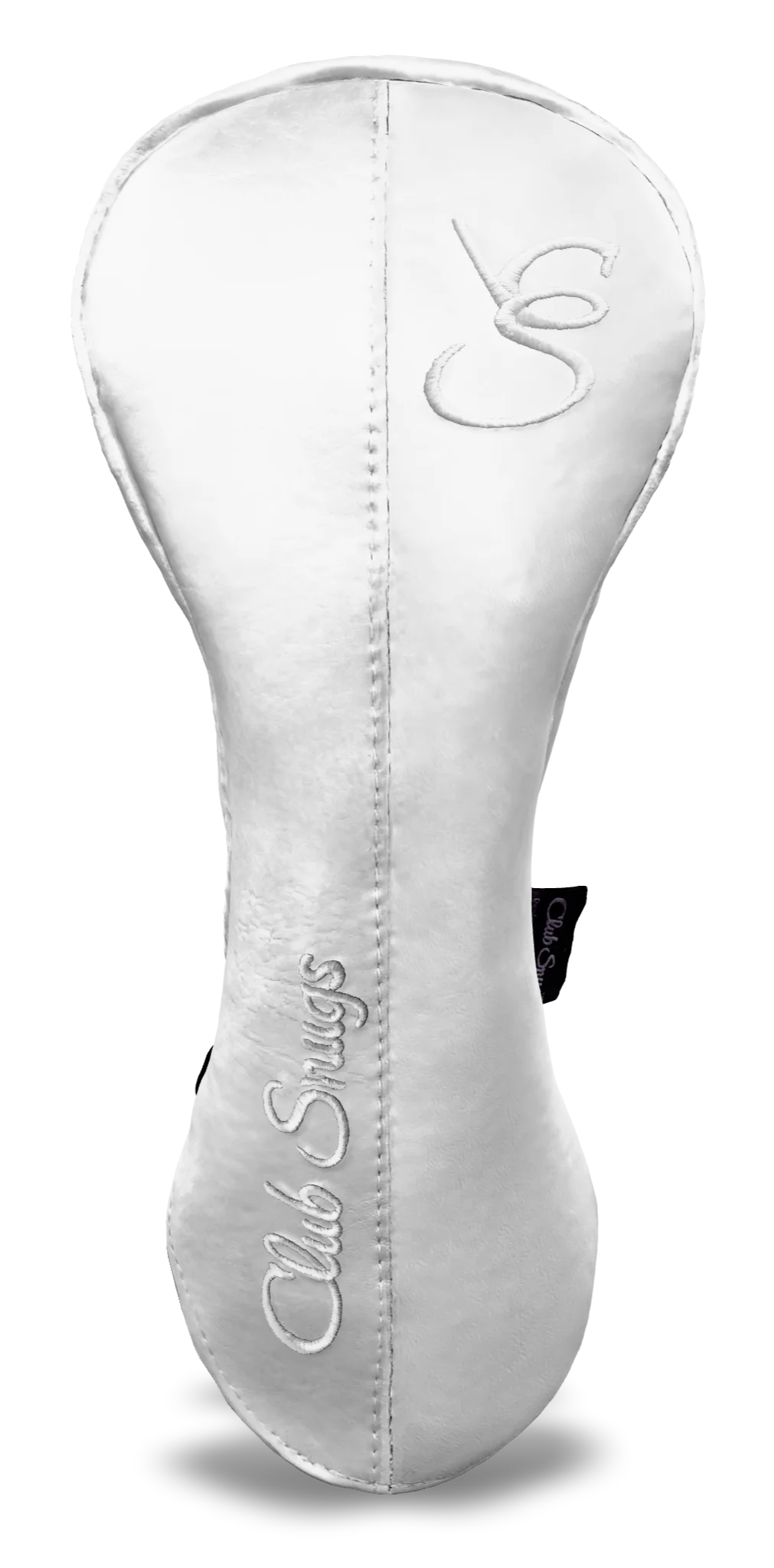 Front View view of a White, White, White, and White Classic Driver Headcover with split seam