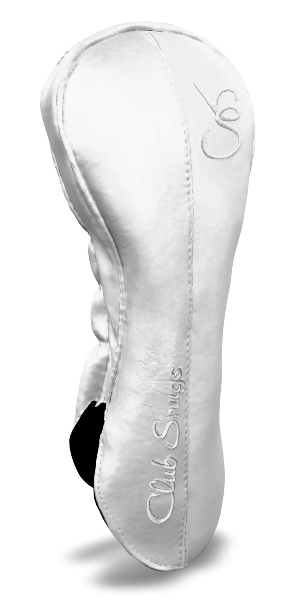 Left-Side view of a White, White, White, and White Classic Driver Headcover with split seam
