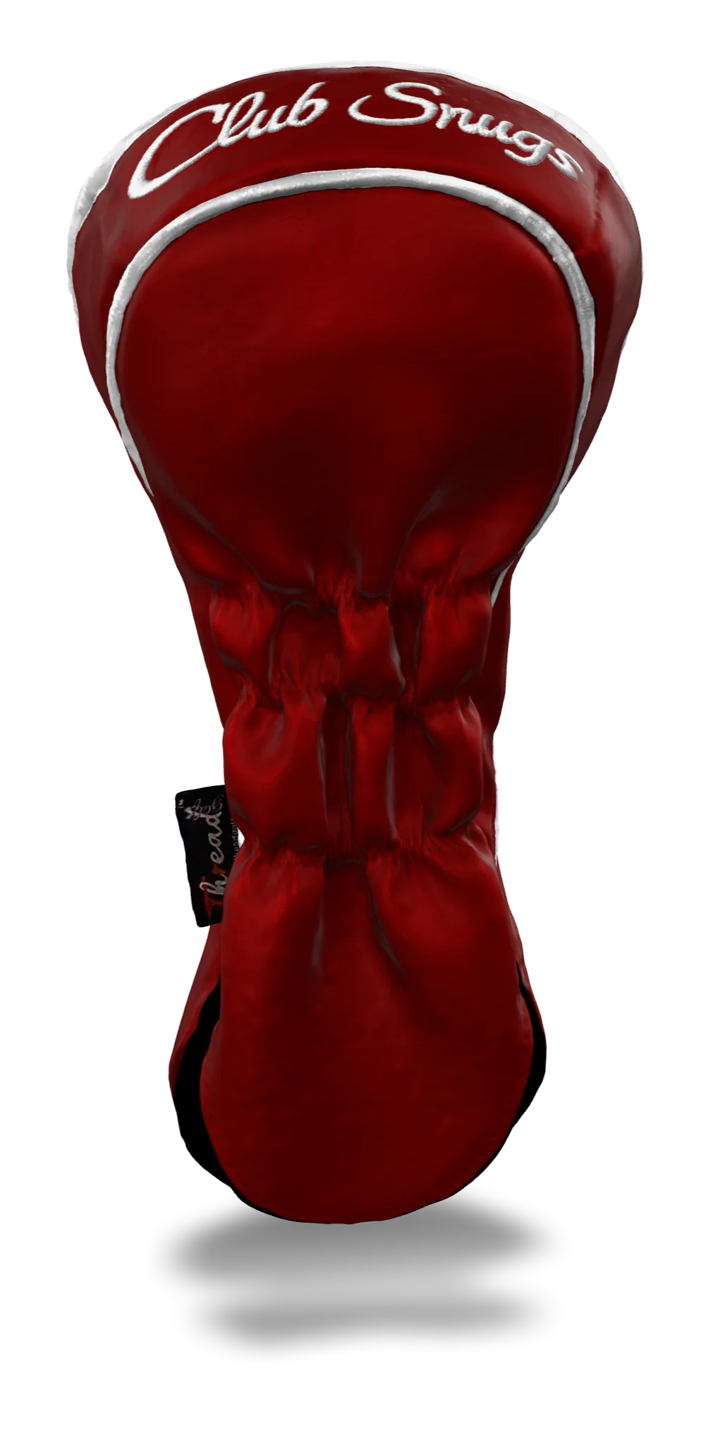 Back view of a Red, Red, White, and White Classic Driver Headcover with split seam
