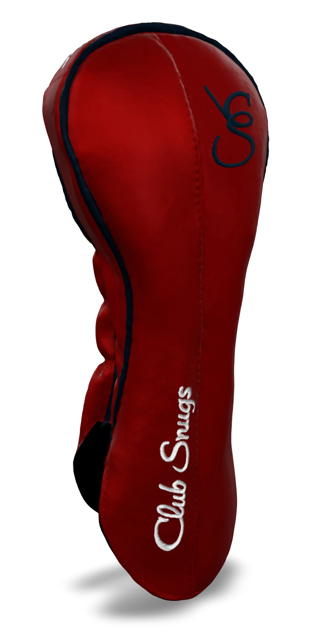 Left-Side view of a Red, Red, Navy, and Navy Classic Driver Headcover with split seam