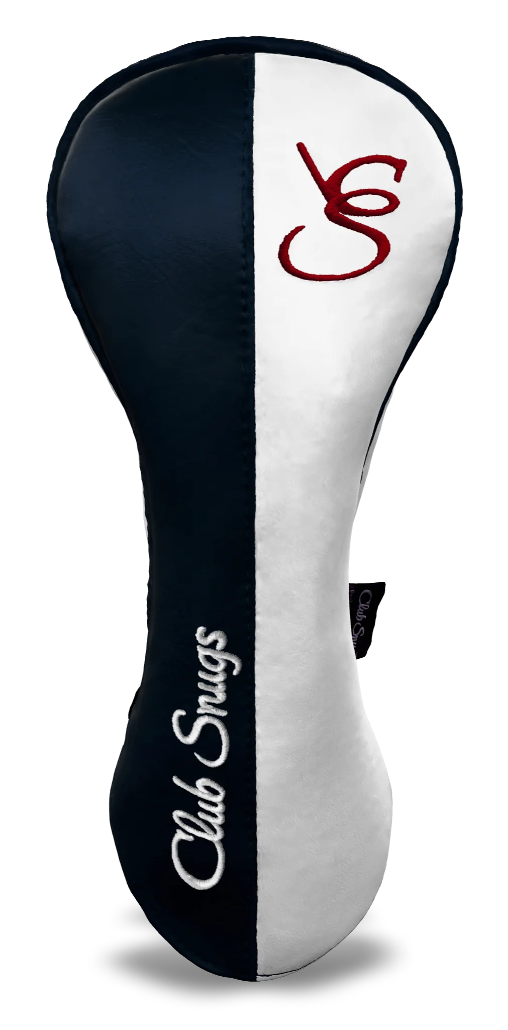 Front View view of a Navy, White, Navy, and Red Classic Driver Headcover with split seam