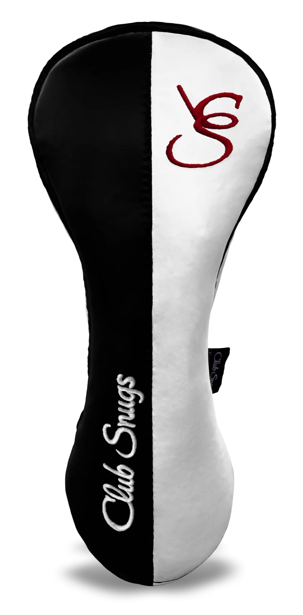 Front View view of a Black, White, Black, and Red Classic Driver Headcover with split seam