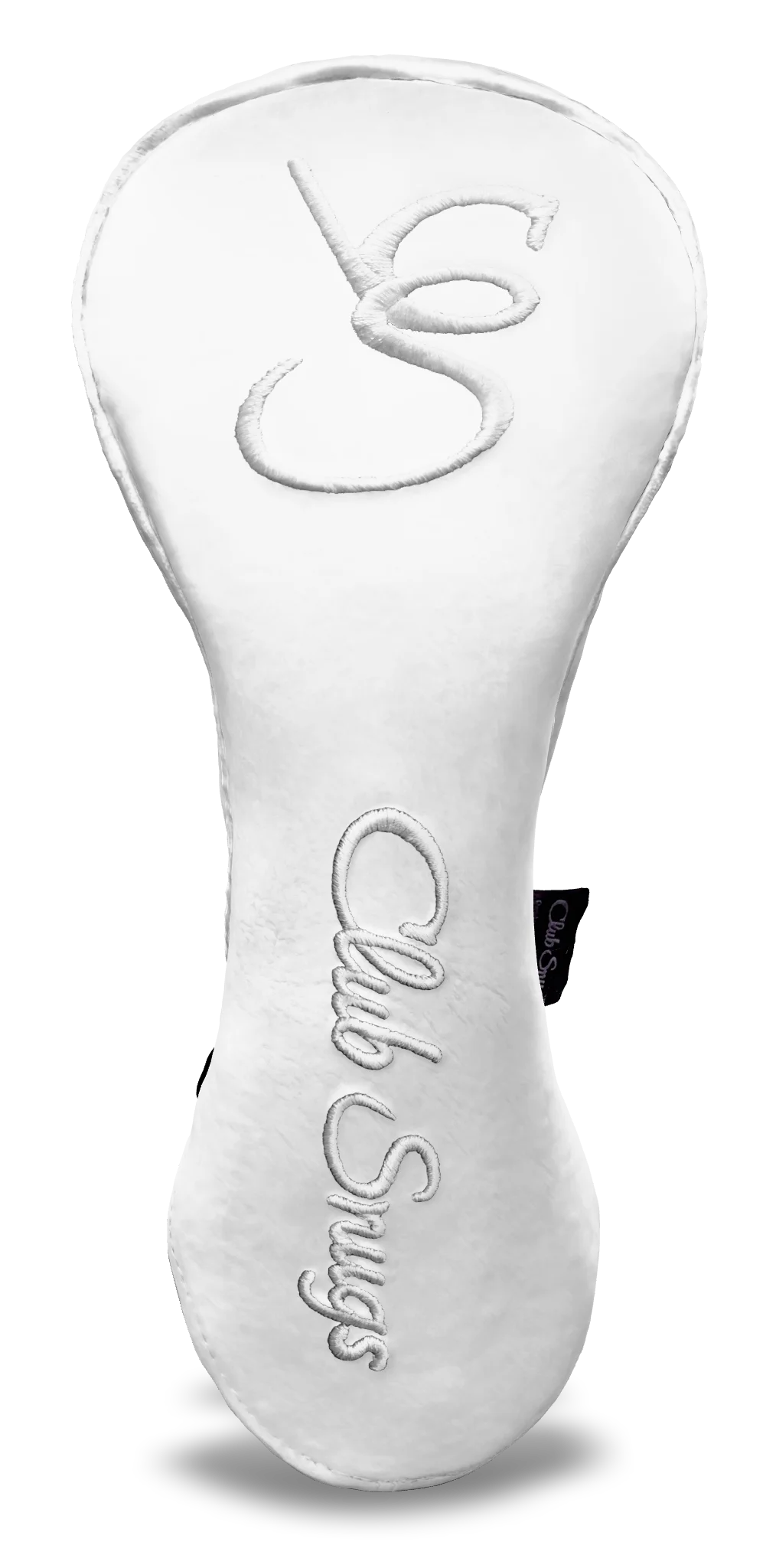 Front View view of a Exclusive White, White, White, and White Shield Driver Headcover with prominent branding