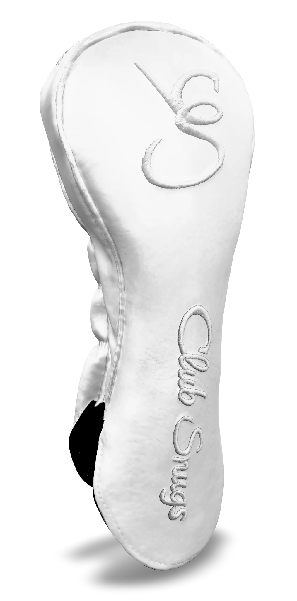 Left-Side view of a Exclusive White, White, White, and White Shield Driver Headcover with prominent branding