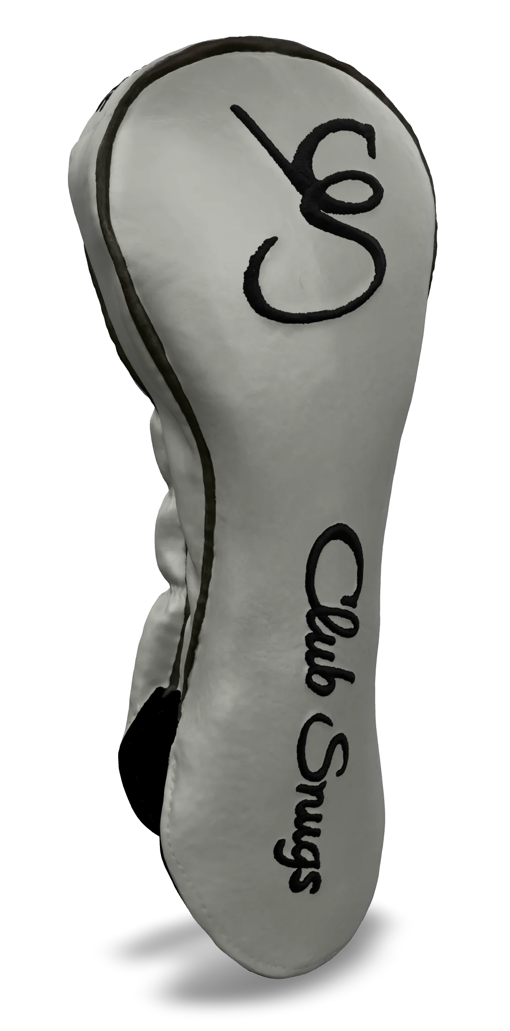 Left-Side view of a Exclusive Light Gray, Gray, Black, and Black Shield Driver Headcover with prominent branding