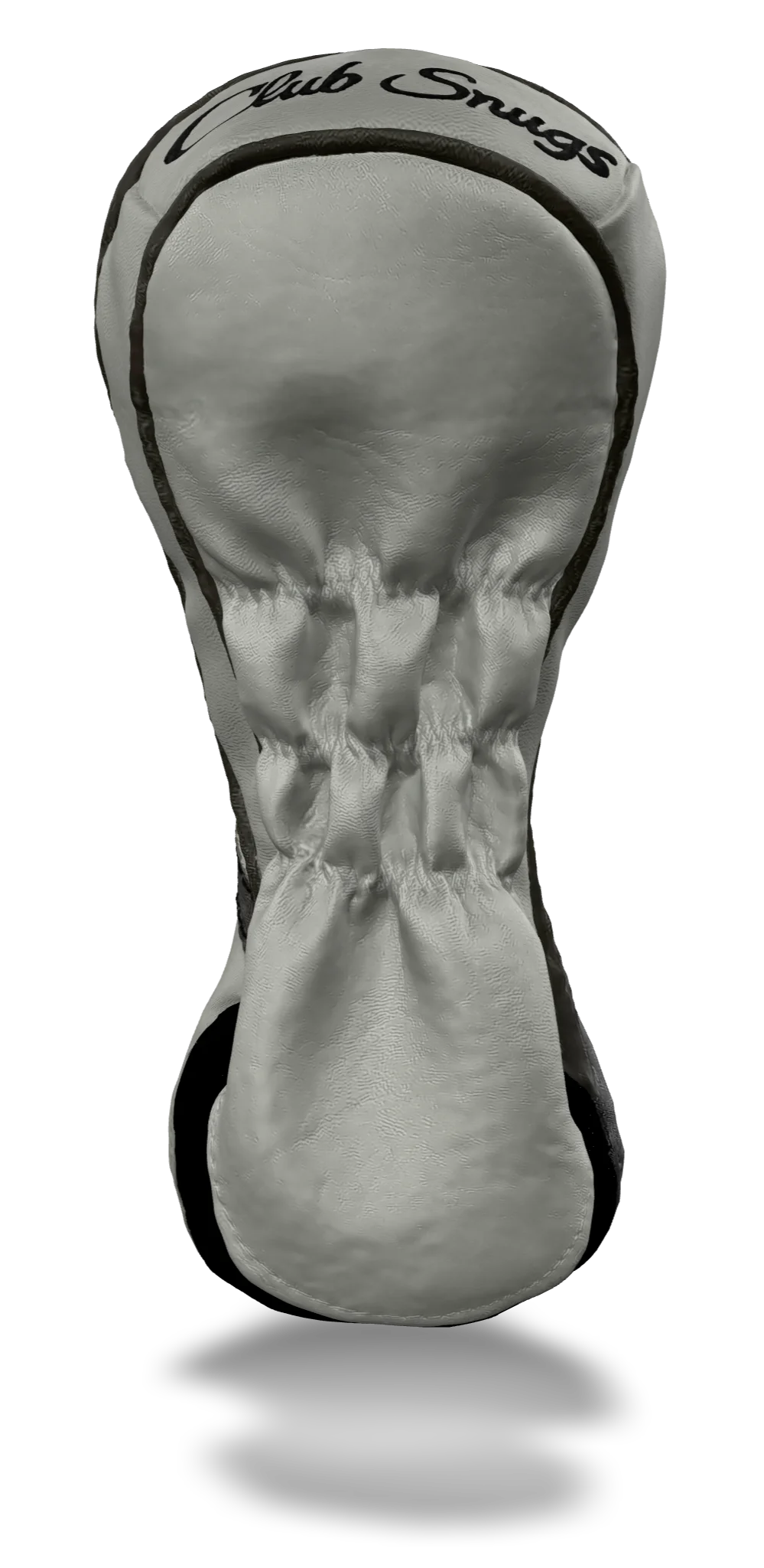 Back view of a Light Gray, Light Gray, Gray, and Gray Retro-T Fairway Headcover with Dual-V stripe and split seam