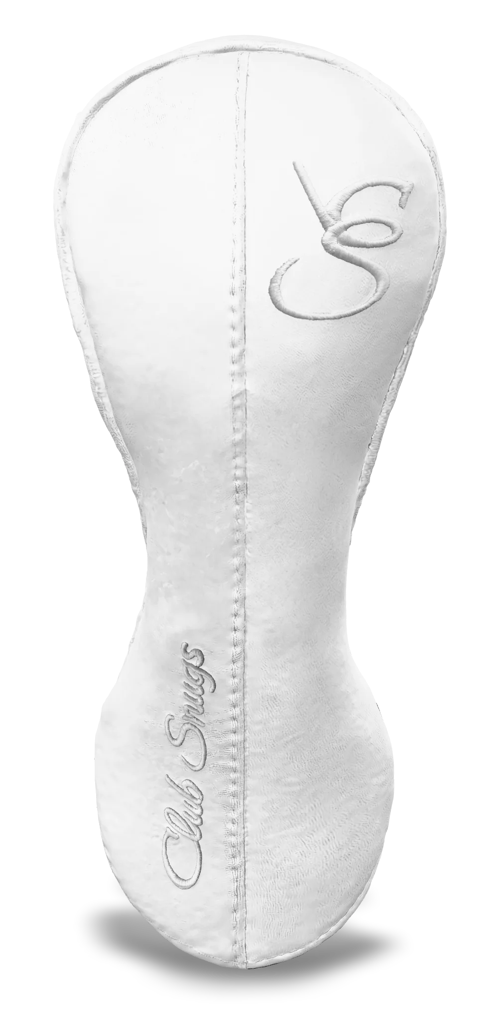 Front View view of a Bold White, White, White, and White Classic Fairway Headcover with split seam