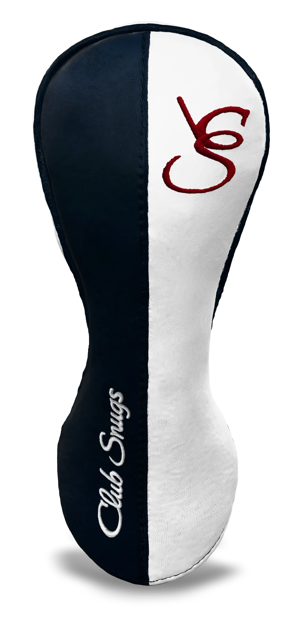 Front View view of a Bold Navy, White, Navy, and Red Classic Fairway Headcover with split seam