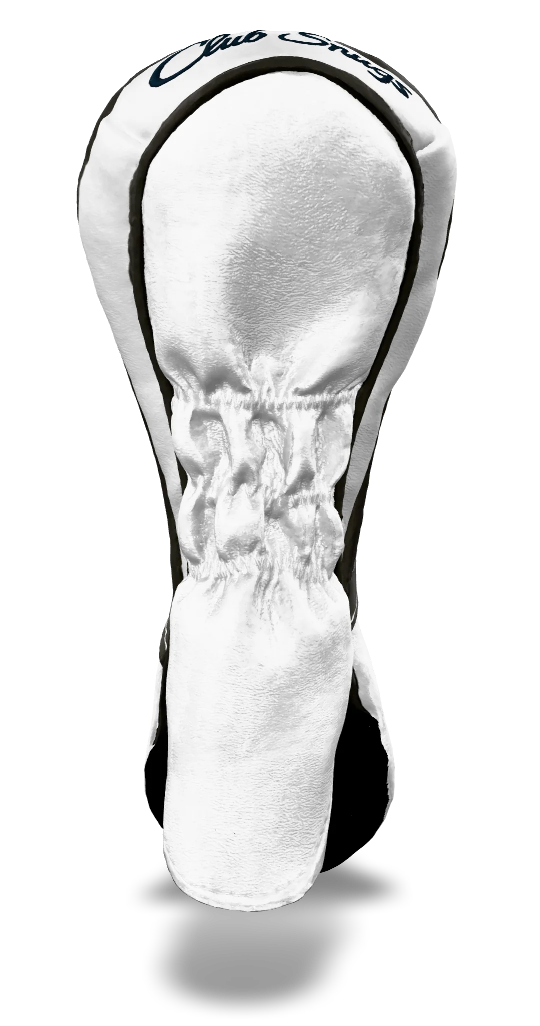 Back view of a White, White, Gray, and Gray Retro-T Hybrid Headcover with Dual-V stripe and split seam