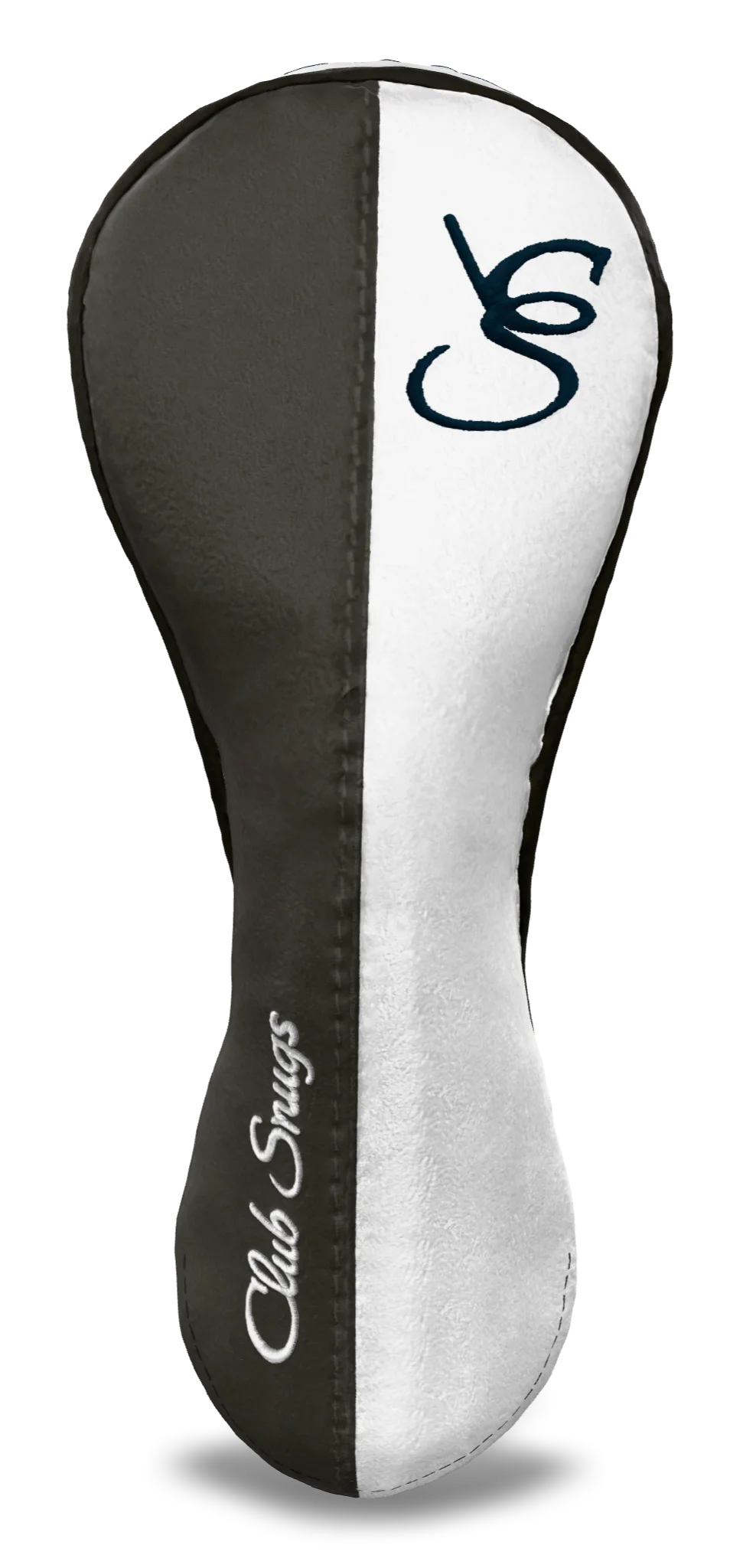 Front View view of a Exclusive Gray, White, Gray, and Navy Classic Hybrid Headcover with split seam