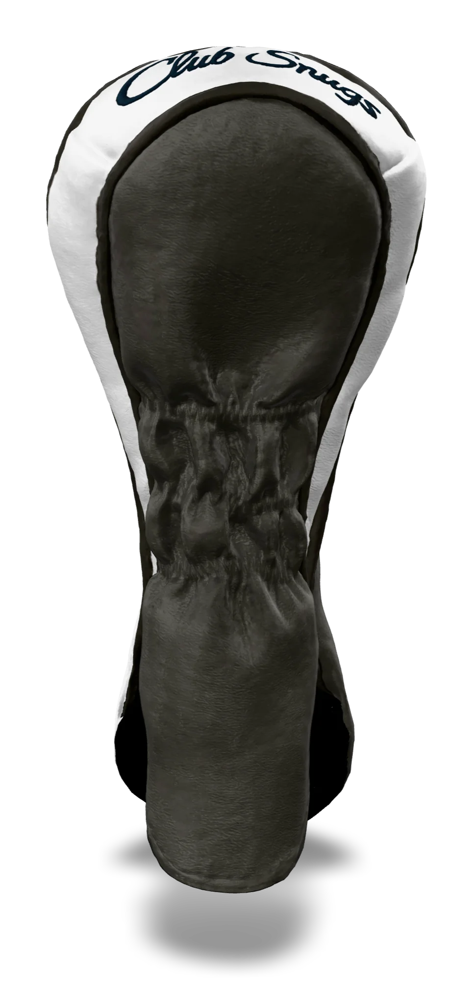 Back view of a Exclusive Gray, White, Gray, and Navy Classic Hybrid Headcover with split seam