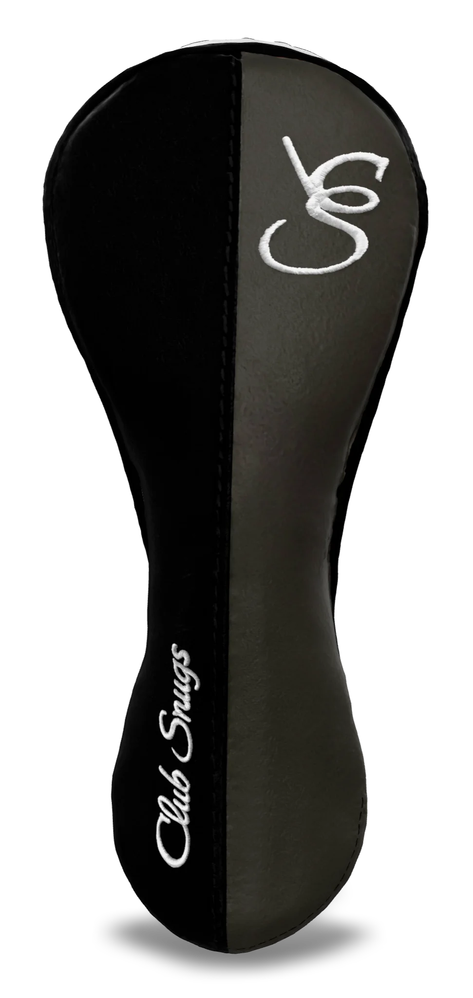 Front View view of a Exclusive Black, Gray, Black, and White Classic Hybrid Headcover with split seam