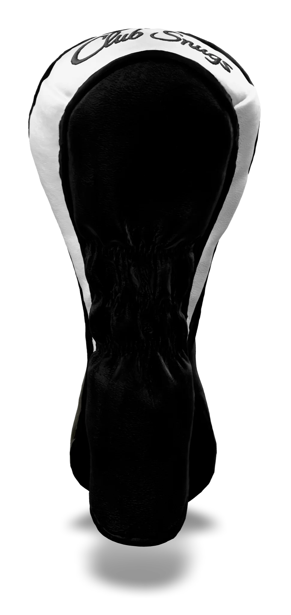 Back view of a Exclusive Black, Gray, Black, and White Classic Hybrid Headcover with split seam