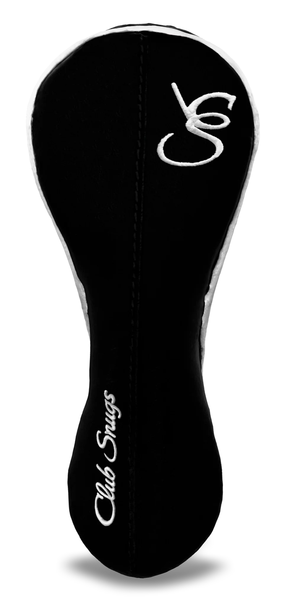 Front view of a Exclusive Black, Black, White, and White Classic Hybrid Headcover with split seam