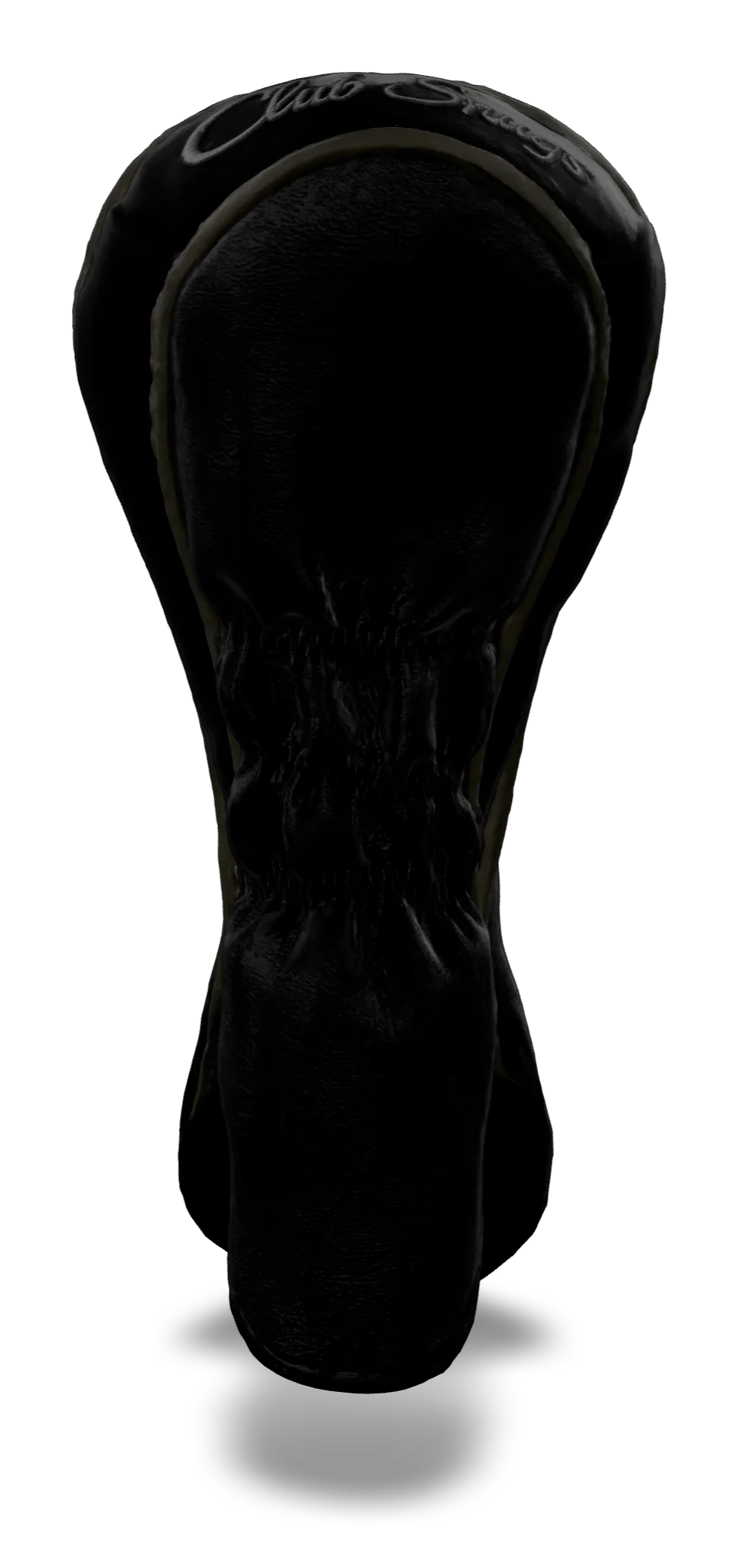 Back view of a Exclusive Black, Black, Gray, and Gray Classic Hybrid Headcover with split seam
