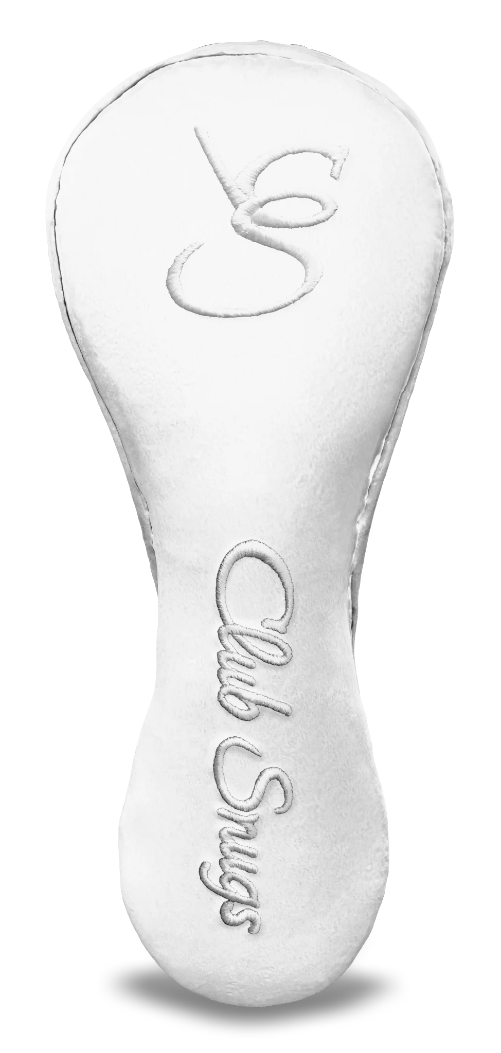 Front View view of a Bold White, White, White, and White Shield Hybrid Headcover with large branding