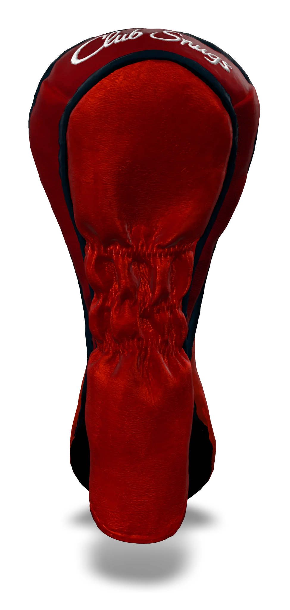 Back view of a Bold Red, Navy, White, and Navy Shield Hybrid Headcover with large branding