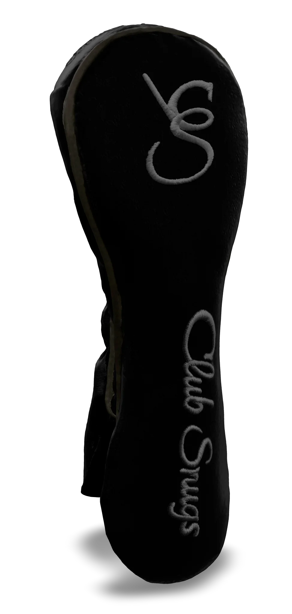 Left-Side view of a Bold Black, Gray, Gray, and Gray Shield Hybrid Headcover with large branding