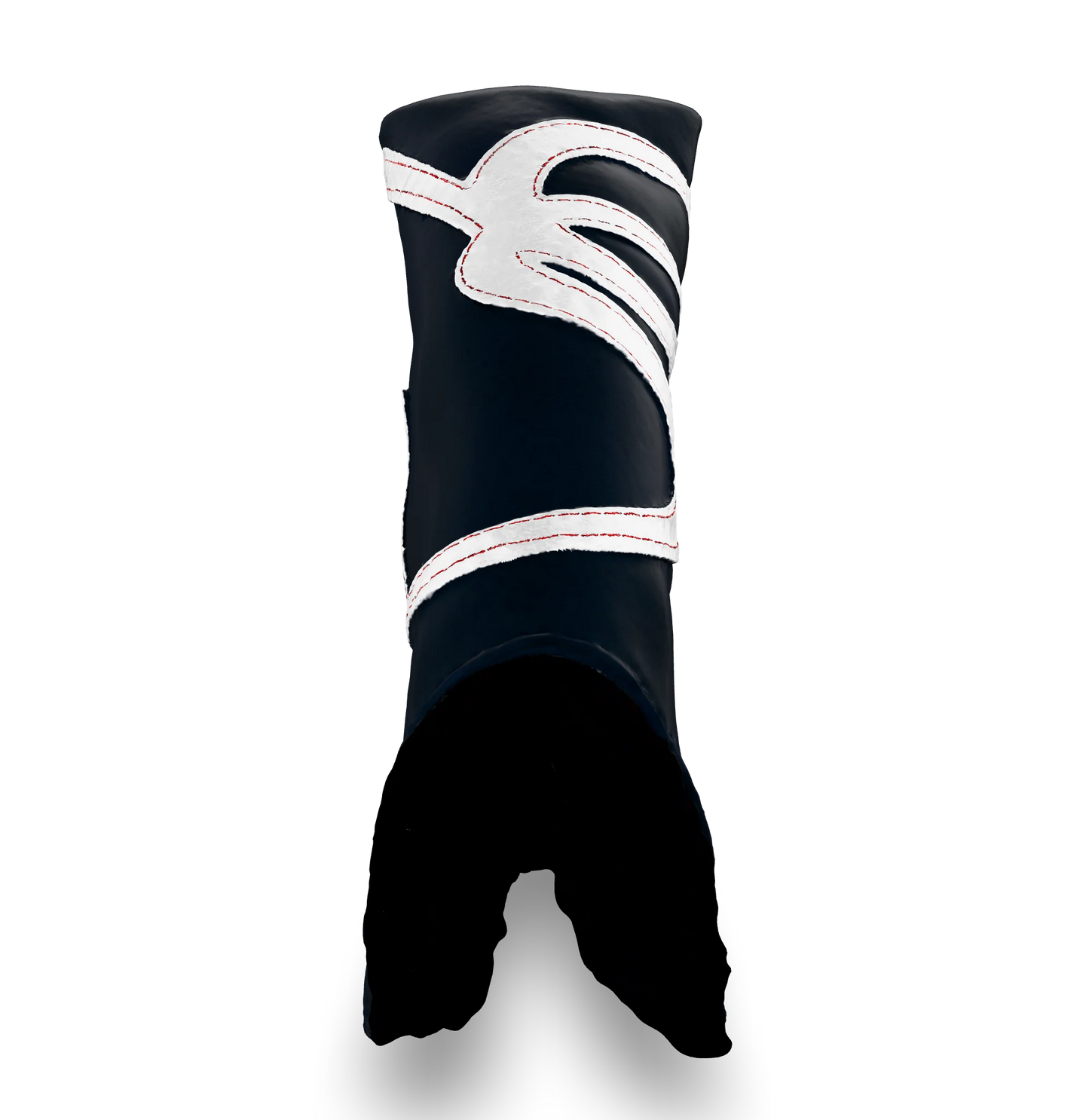 Top view of the CS Proto Blade Putter Headcover in Navy, White, and White, highlighting the Club Snugs signature logo, top line, and anti-scratch fleece interior, designed to protect your putter while adding a premium feel.