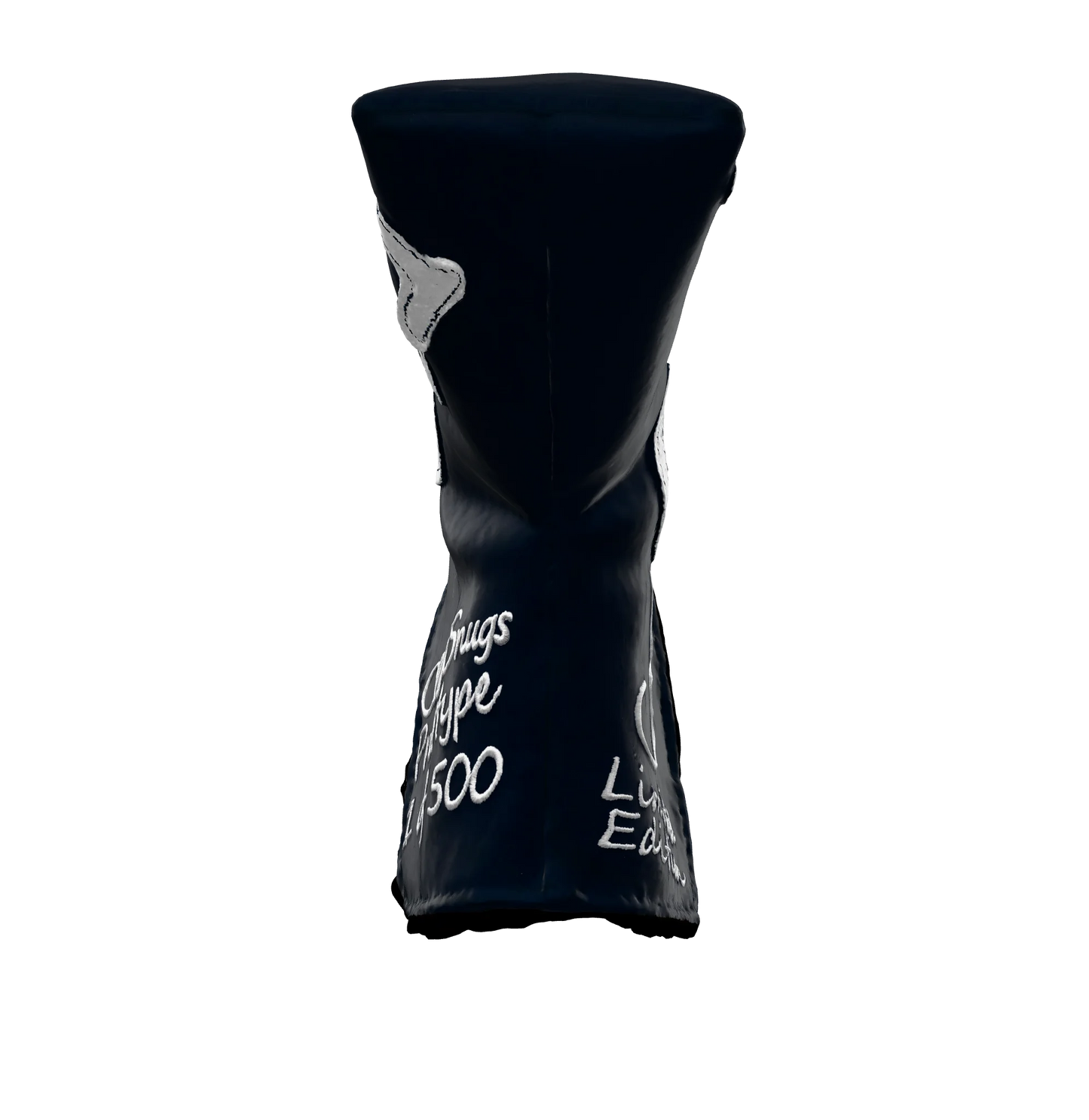 Front-bottom view of the CS Proto Blade Putter Headcover in Navy, White, and White, emphasizing its minimalist design, premium materials, and attention to detail, ensuring durability and style.