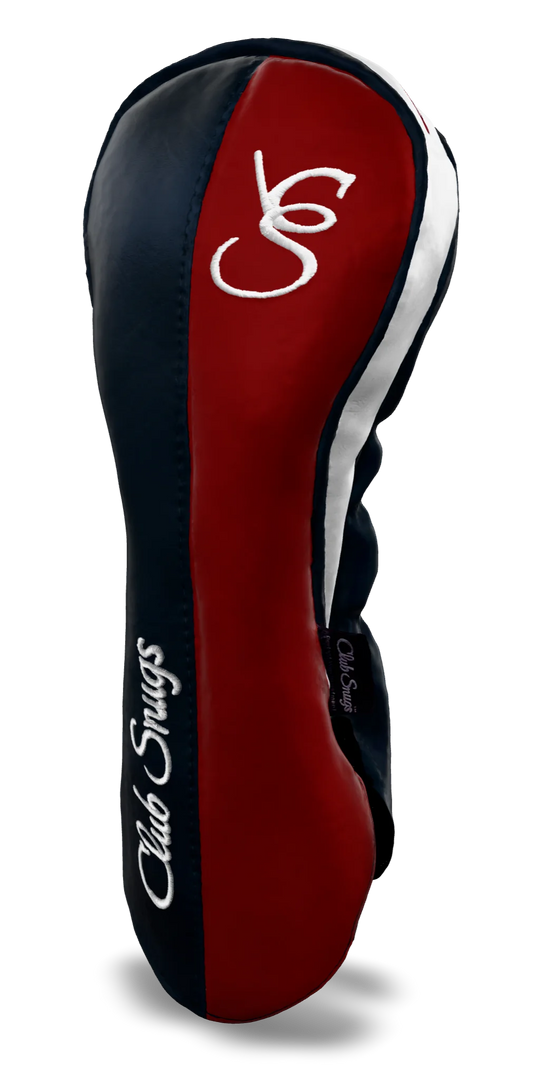 Right-Side view of a Navy, Red, Navy, and White Classic Driver Headcover with split seam