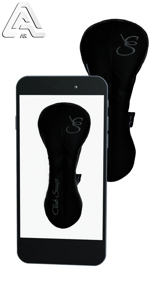 Left-Side view of a Black, Black, Black, and Gray Retro-T Driver Headcover with Dual-V stripe and split seam