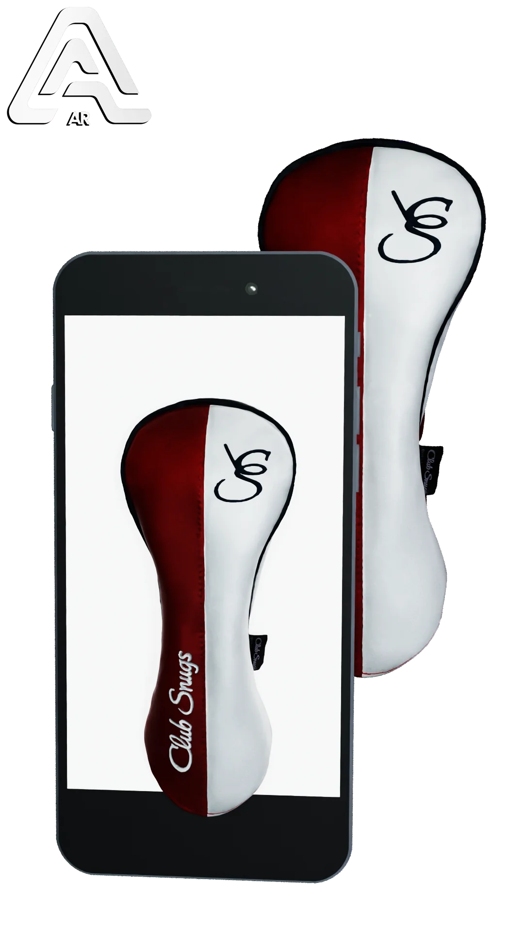 Left-Side view of a Red, White, Navy, and Navy Classic Driver Headcover with split seam
