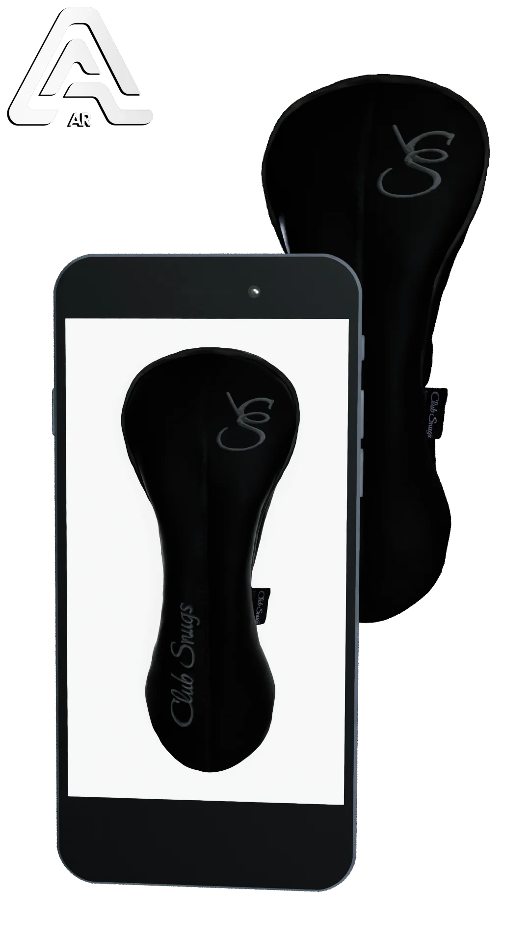 Left-Side view of a Black, Black, Gray, and Gray Classic Driver Headcover with split seam