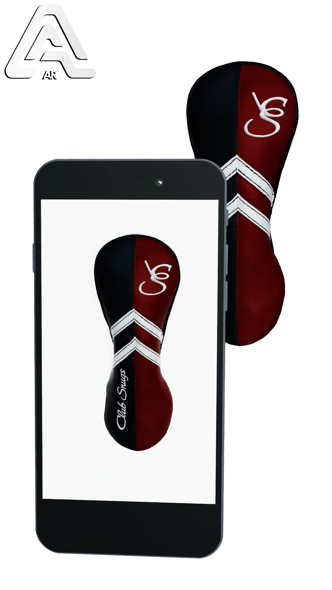Left-Side view of a Navy, Red, White, and Navy Retro-T Fairway Headcover with Dual-V stripe and split seam