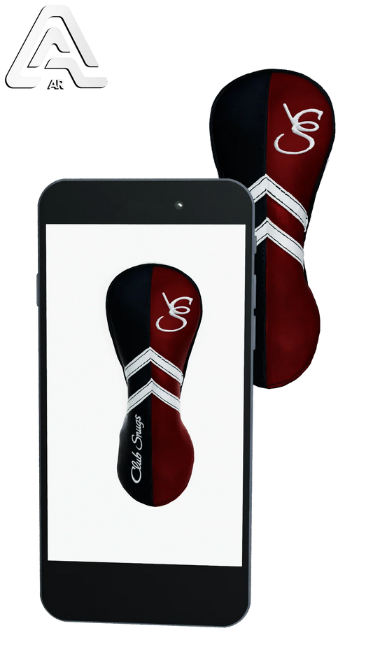 Left-Side view of a Navy, Red, White, and Navy Retro-T Fairway Headcover with Dual-V stripe and split seam