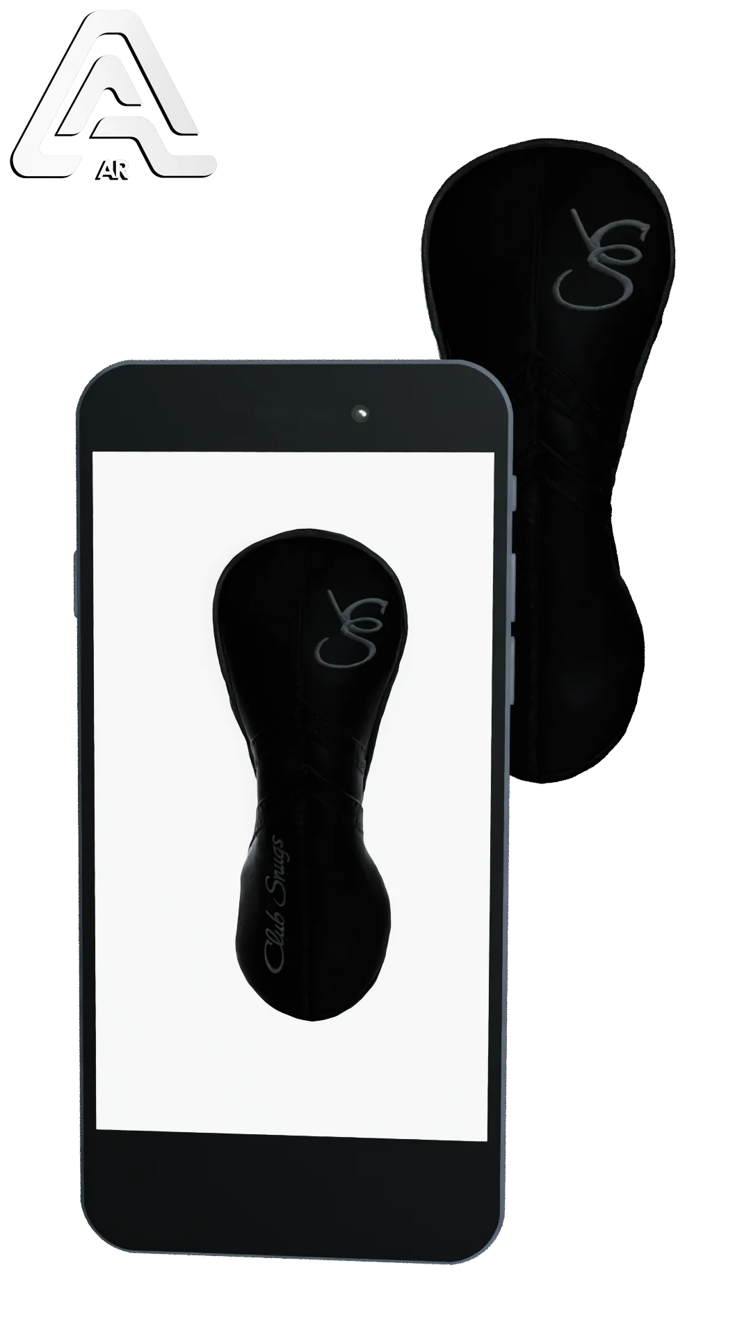 Left-Side view of a Black, Black, Black, and Gray Retro-T Fairway Headcover with Dual-V stripe and split seam
