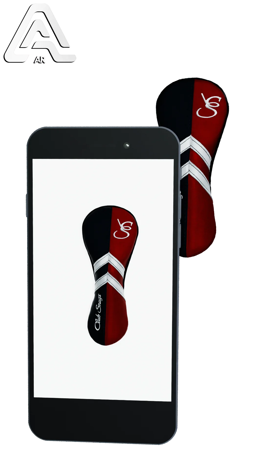 Left-Side view of a Navy, Red, White, and Navy Retro-T Hybrid Headcover with Dual-V stripe and split seam