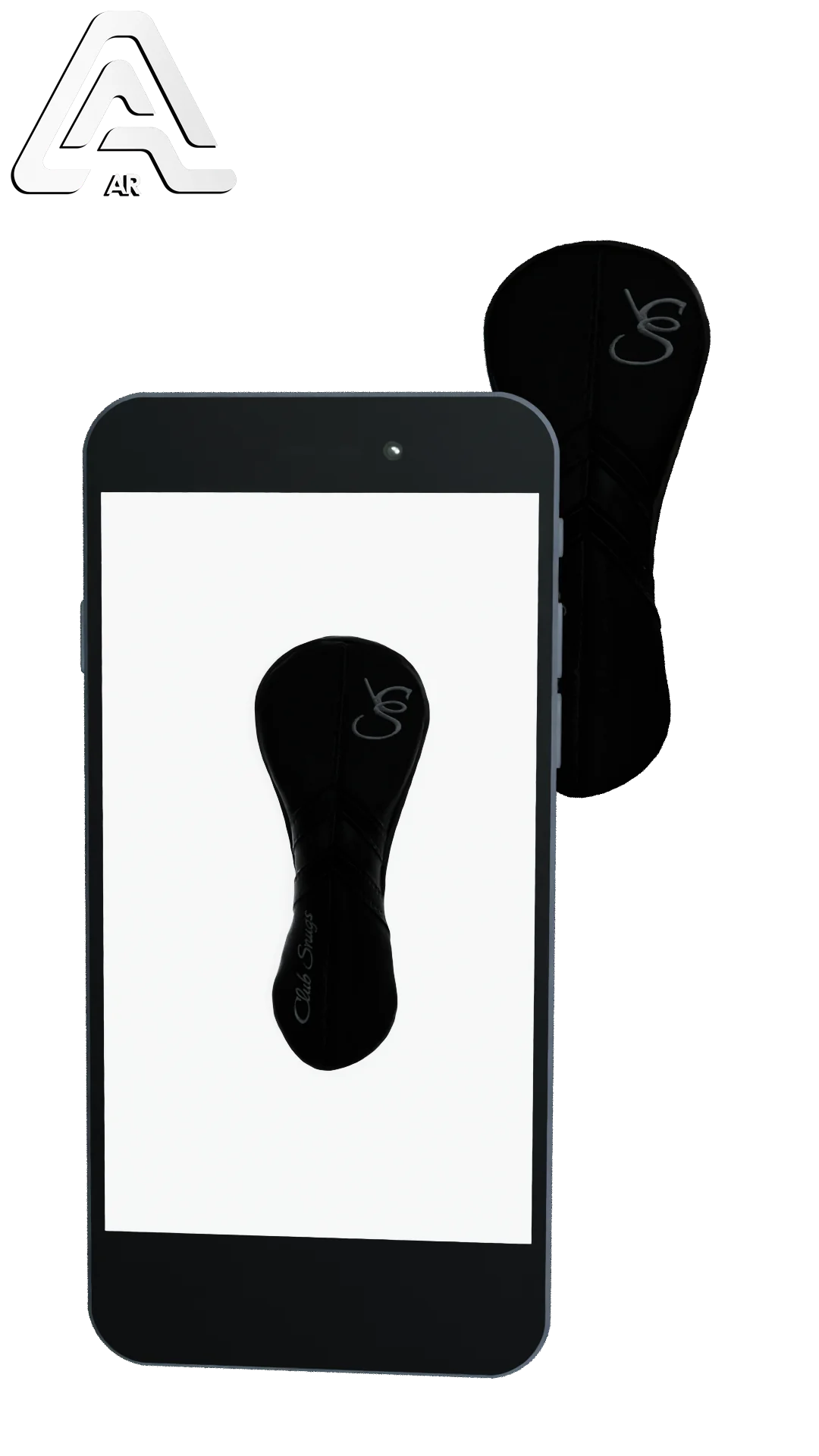 Left-Side view of a Black, Black, Black, and Gray Retro-T Hybrid Headcover with Dual-V stripe and split seam