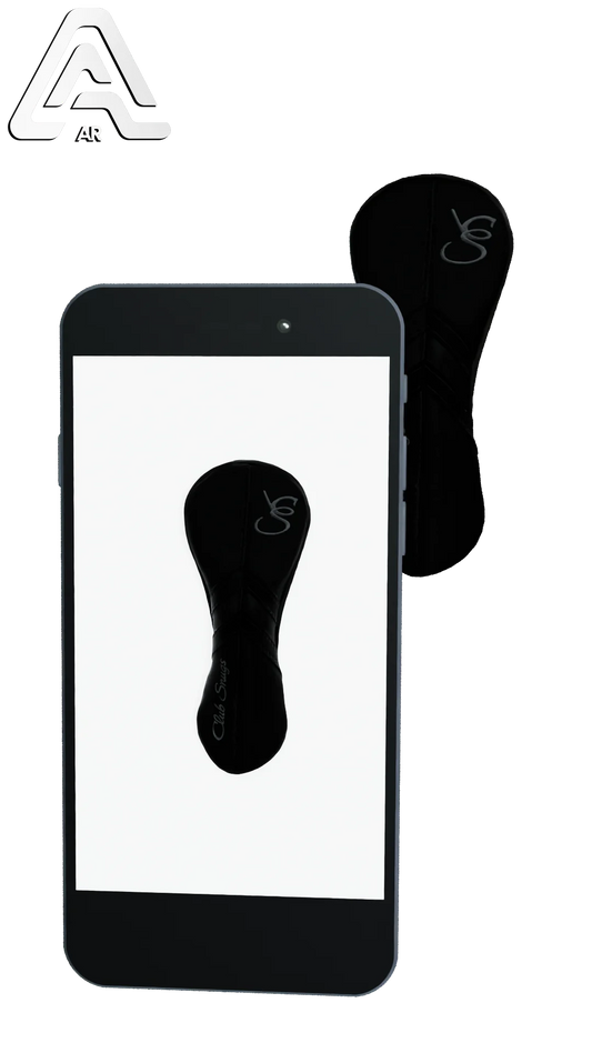 Left-Side view of a Black, Black, Black, and Gray Retro-T Hybrid Headcover with Dual-V stripe and split seam