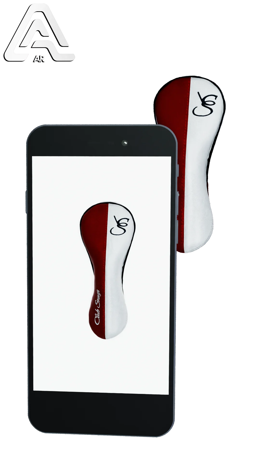 Left-Side view of a Exclusive Red, White, Navy, and Navy Classic Hybrid Headcover with split seam