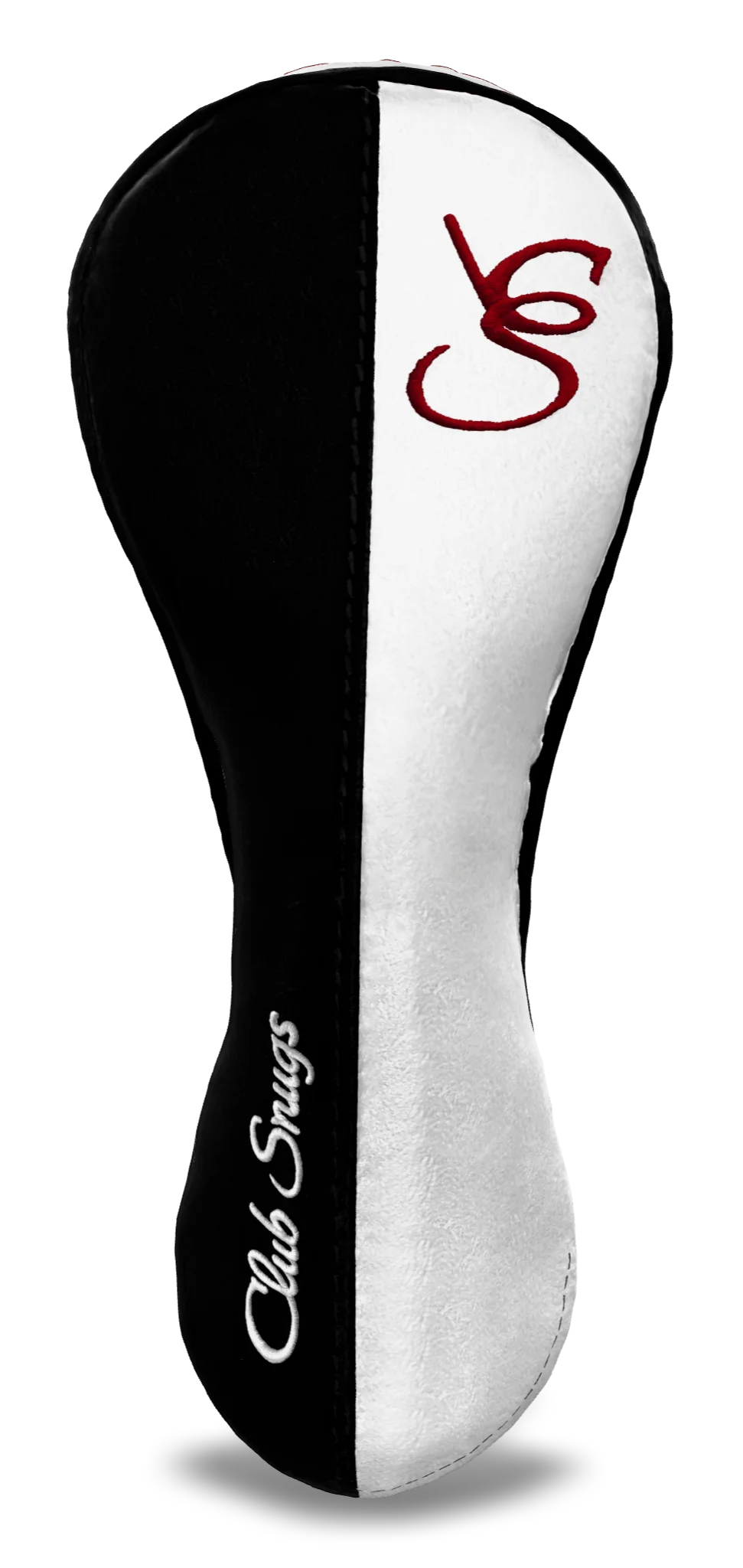 Front View view of a Exclusive Black, White, Black, and Red Classic Hybrid Headcover with split seam
