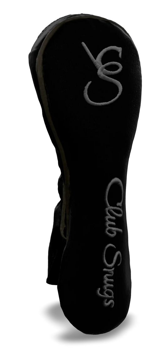 Left-Side view of a Bold Black, Gray, Gray, and Gray Shield Hybrid Headcover with large branding
