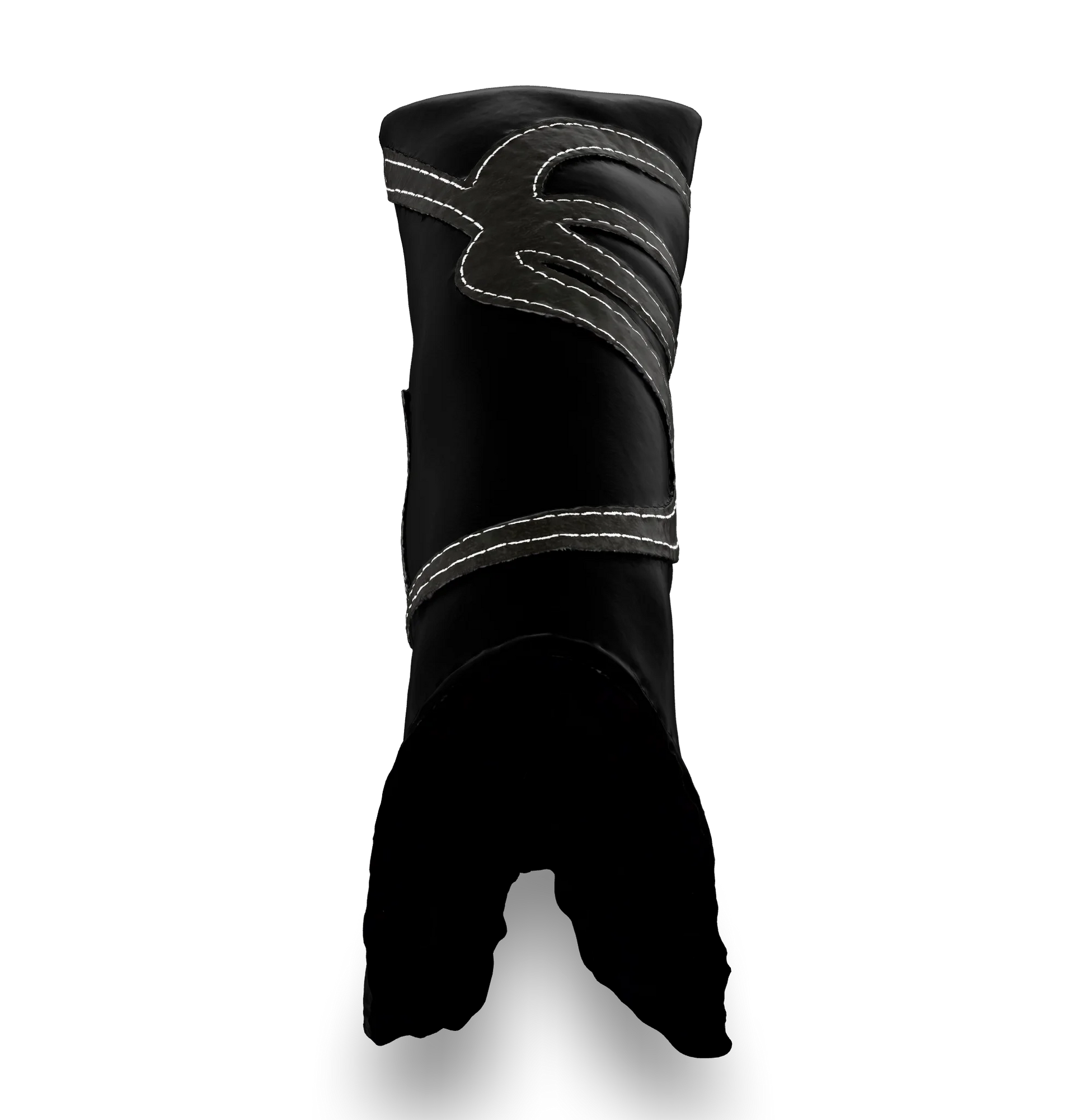 Top view of the CS Proto Blade Putter Headcover in Black, Gray, and Gray, highlighting the Club Snugs signature logo, top line, and anti-scratch fleece interior, designed to protect your putter while adding a premium feel.
