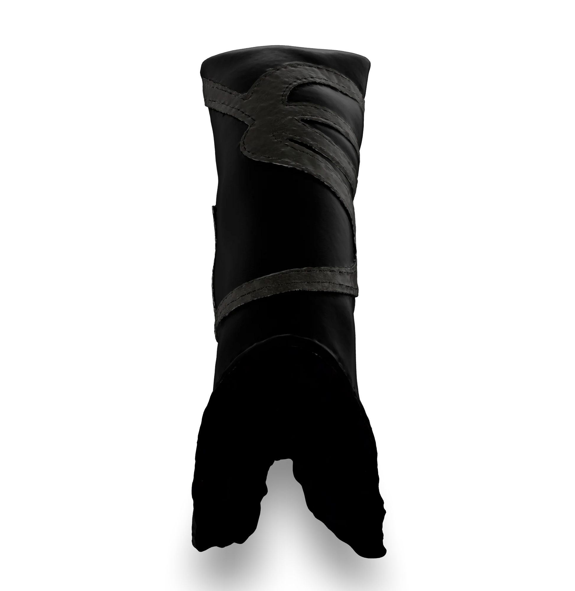Top view of the CS Proto Blade Putter Headcover in Black, Gray, and Gray, highlighting the Club Snugs signature logo, top line, and anti-scratch fleece interior, designed to protect your putter while adding a premium feel.