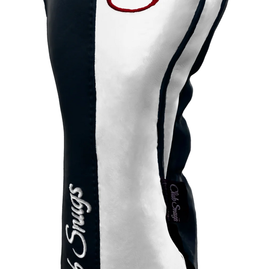 Right-Side view of a Navy, White, Navy, and Red Classic Driver Headcover with split seam