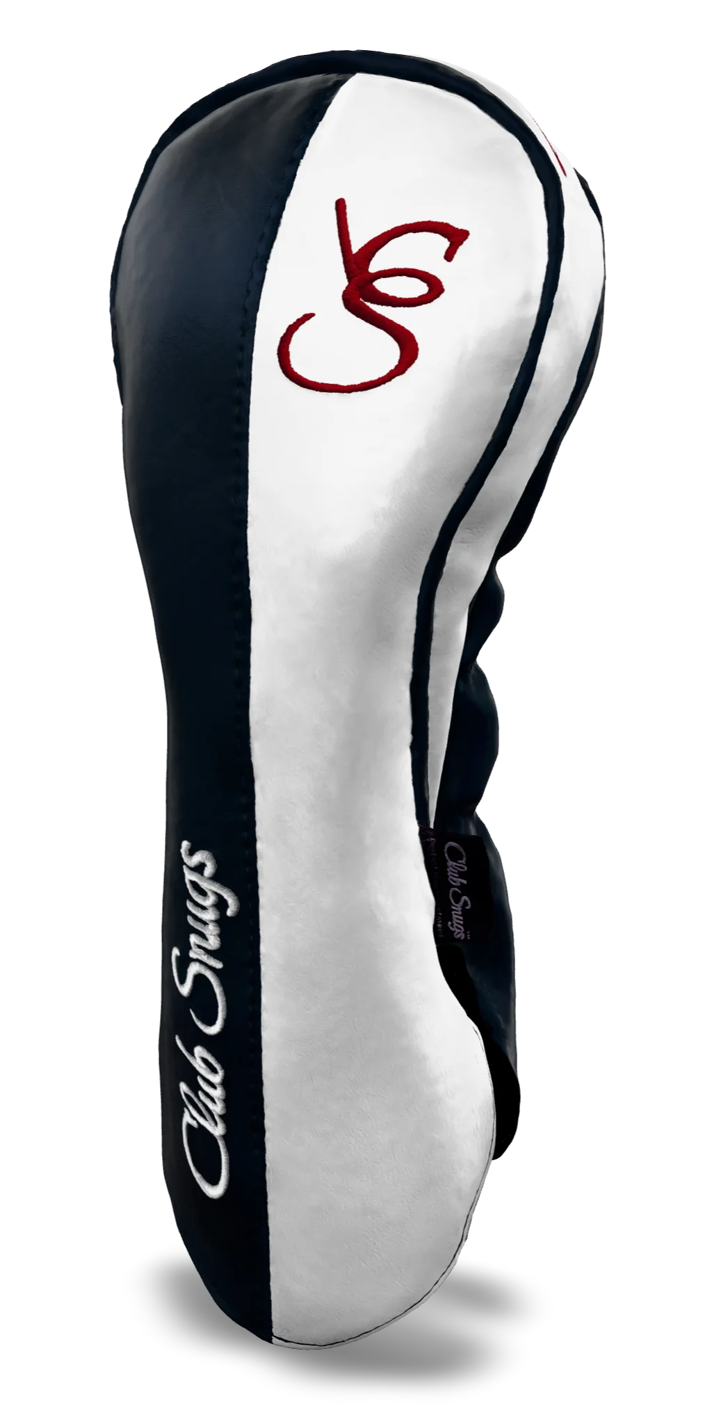 Right-Side view of a Navy, White, Navy, and Red Classic Driver Headcover with split seam