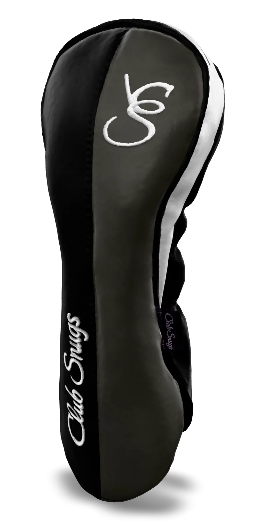 Right-Side view of a Black, Gray, Black, and White Classic Driver Headcover with split seam