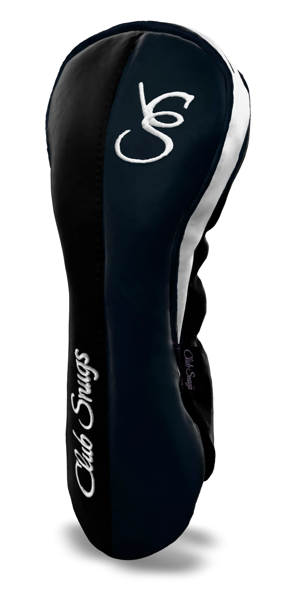 Right-Side view of a Black, Navy, Navy, and White Classic Driver Headcover with split seam