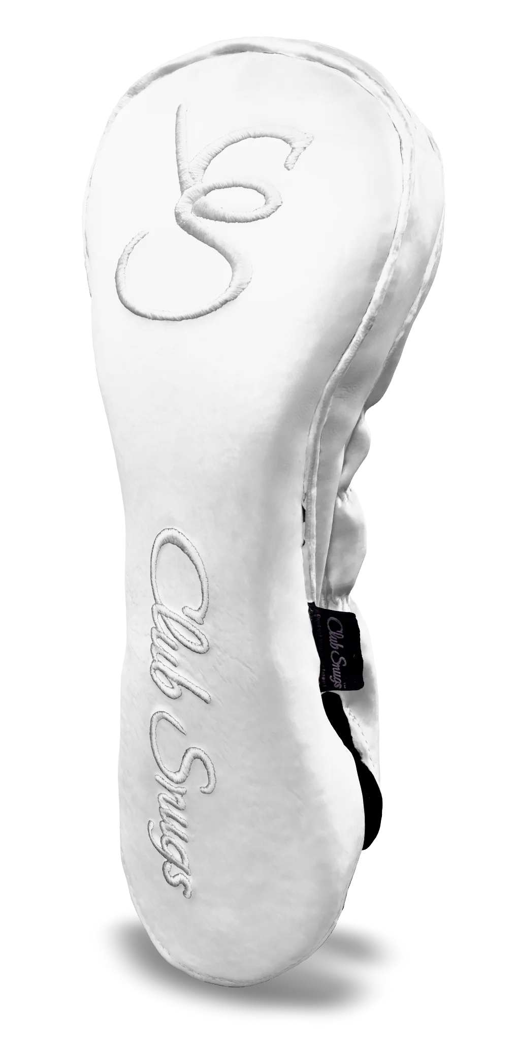 Right-Side view of a Exclusive White, White, White, and White Shield Driver Headcover with prominent branding