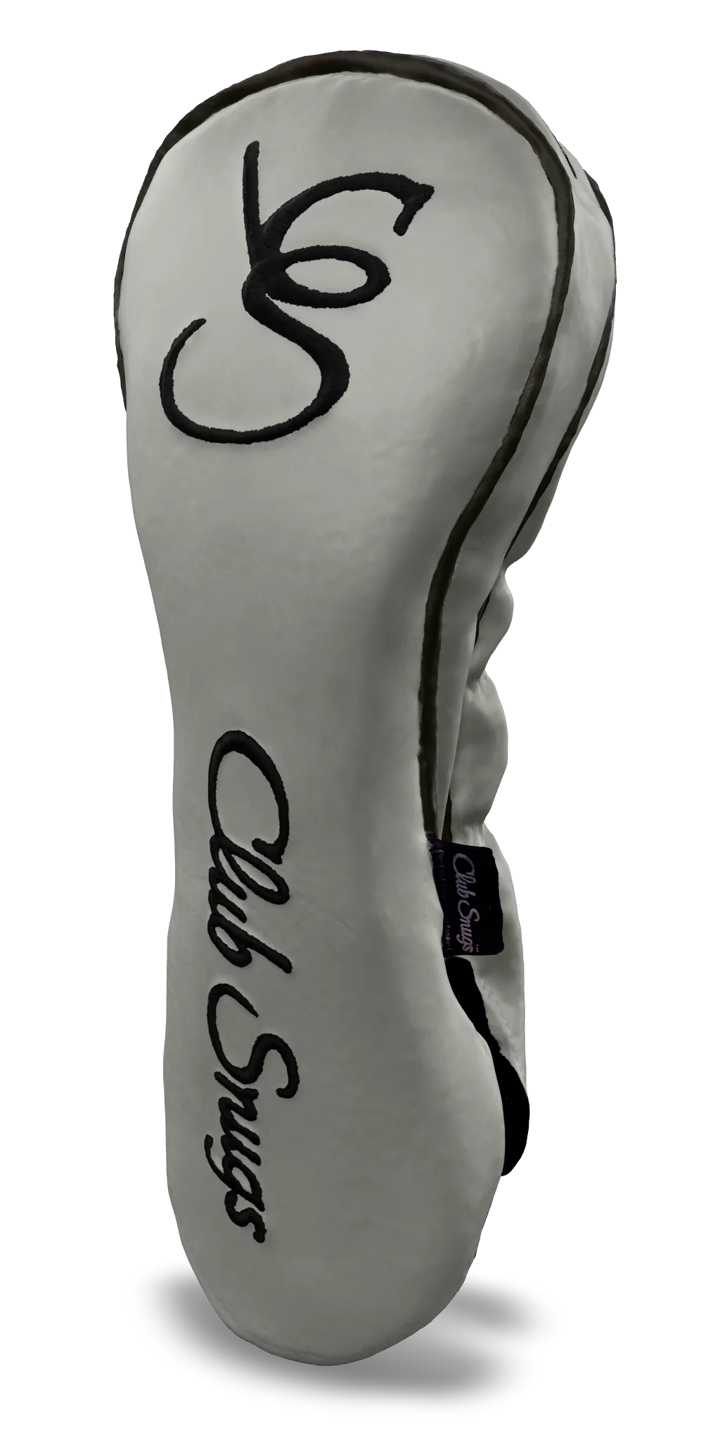 Right-Side view of a Exclusive Light Gray, Gray, Black, and Black Shield Driver Headcover with prominent branding