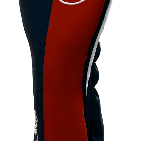 Right-Side view of a Exclusive Navy, Red, Navy, and White Classic Hybrid Headcover with split seam