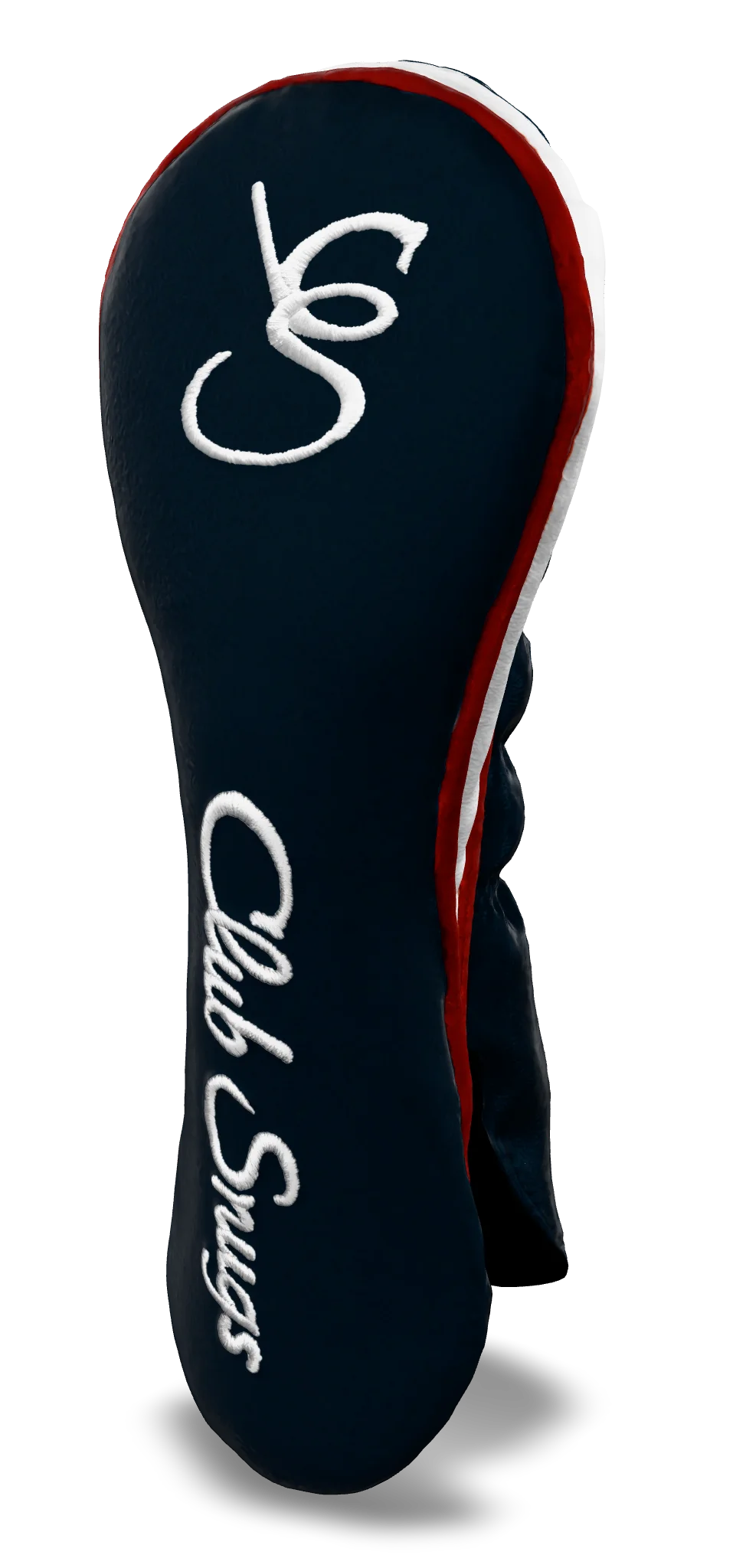 Right-Side
 view of a Bold Navy, Red, White, and White Shield Hybrid Headcover with large branding