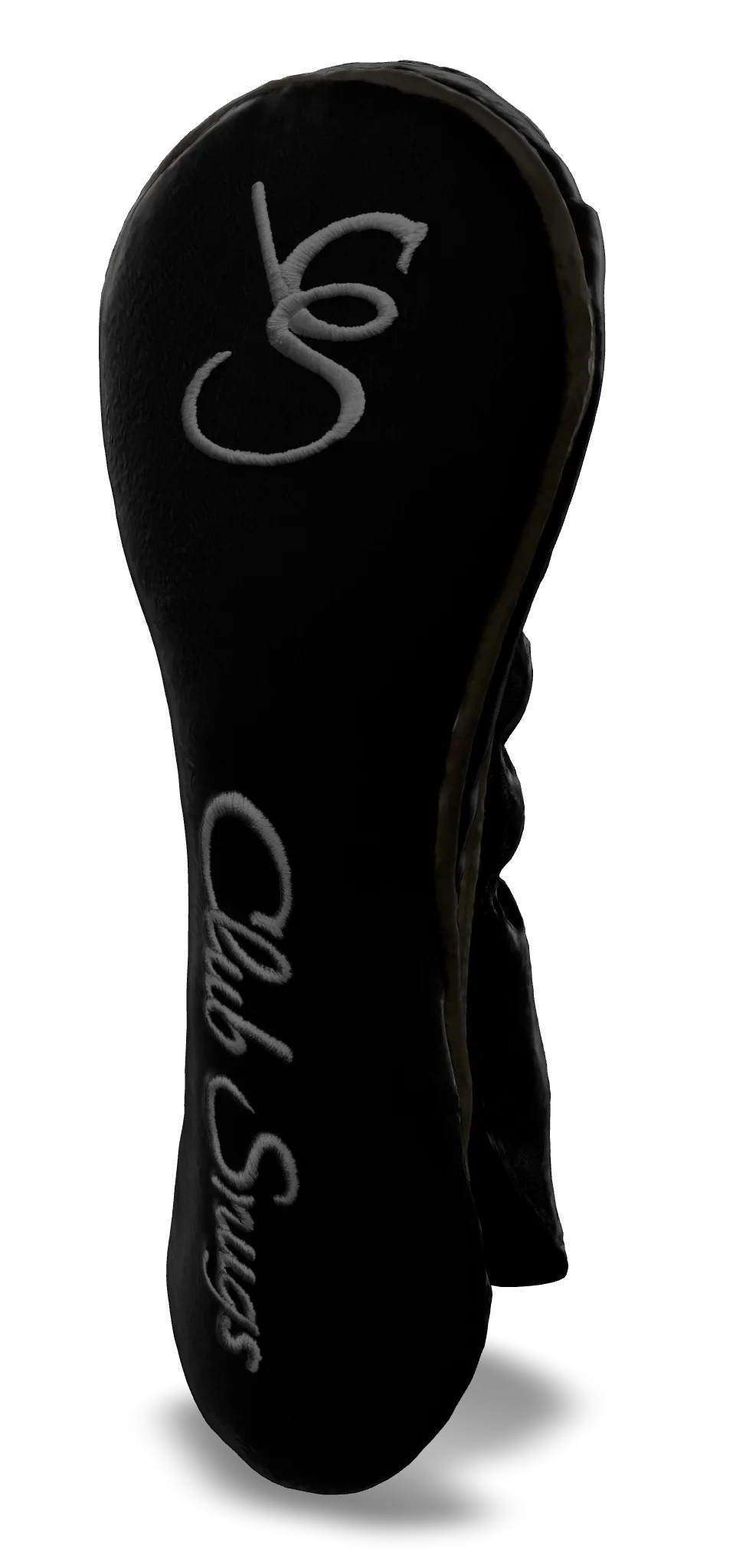 Right-Side view of a Bold Black, Gray, Gray, and Gray Shield Hybrid Headcover with large branding